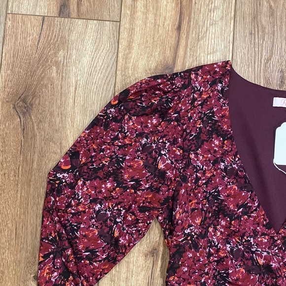 Parker Pink Alison Floral Long Sleeve Ruffle Dress - Picture 7 of 11